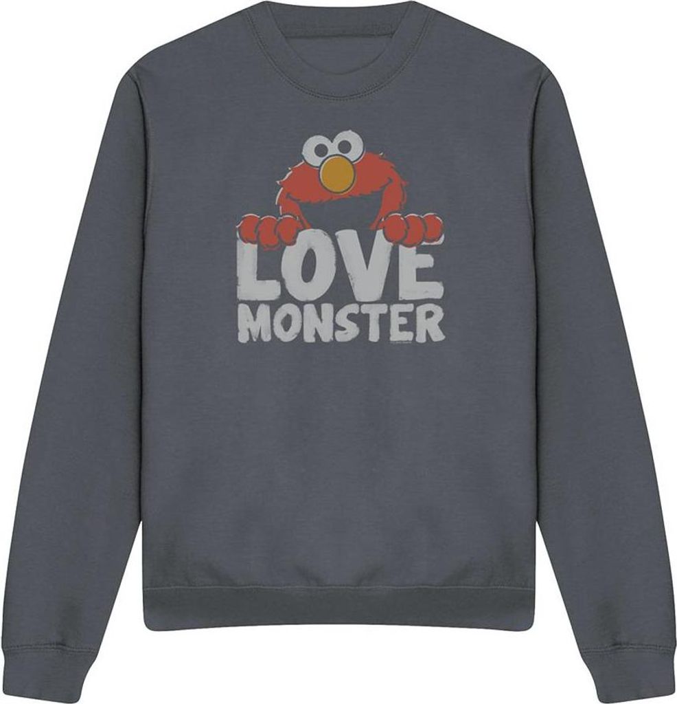 Sesame Street - "Love Monster" Sweatshirt für Herren/Damen Uni TV28851 (S) (Holzkohle)