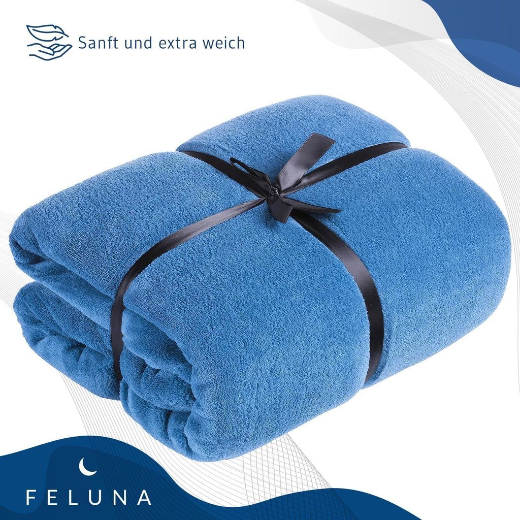 Feluna XXL Kuscheldecke 220x200 cm Türkis – Flauschige