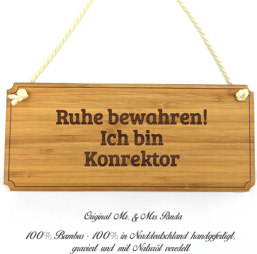 Mr. & Mrs. Panda Schild Konrektor - Geschenk, Shabby, Produktbild 