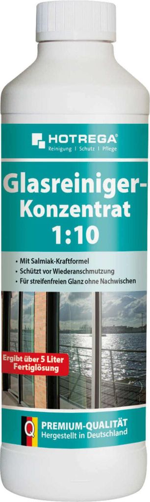 HOTREGA Glasreiniger 1:10 Konzentrat 500ml, Reinigung Glasflächen, Reiniger Glas