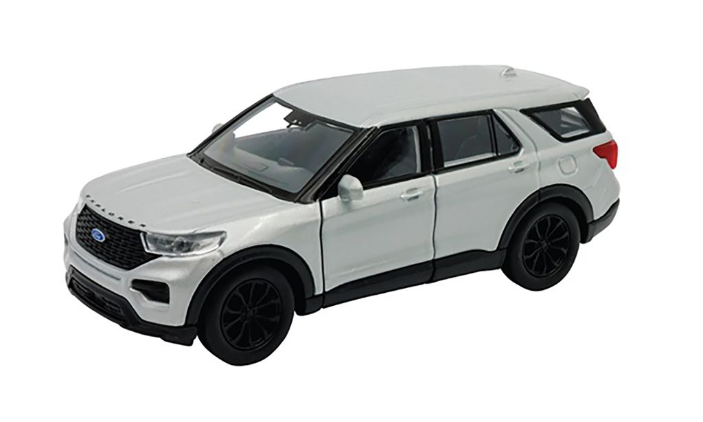FORD EXPLORER 2023 Modellauto 11,8cm Metall Modell Auto mit Rückzugmotor Spielzeugauto 70 (Silber-Metallic)
