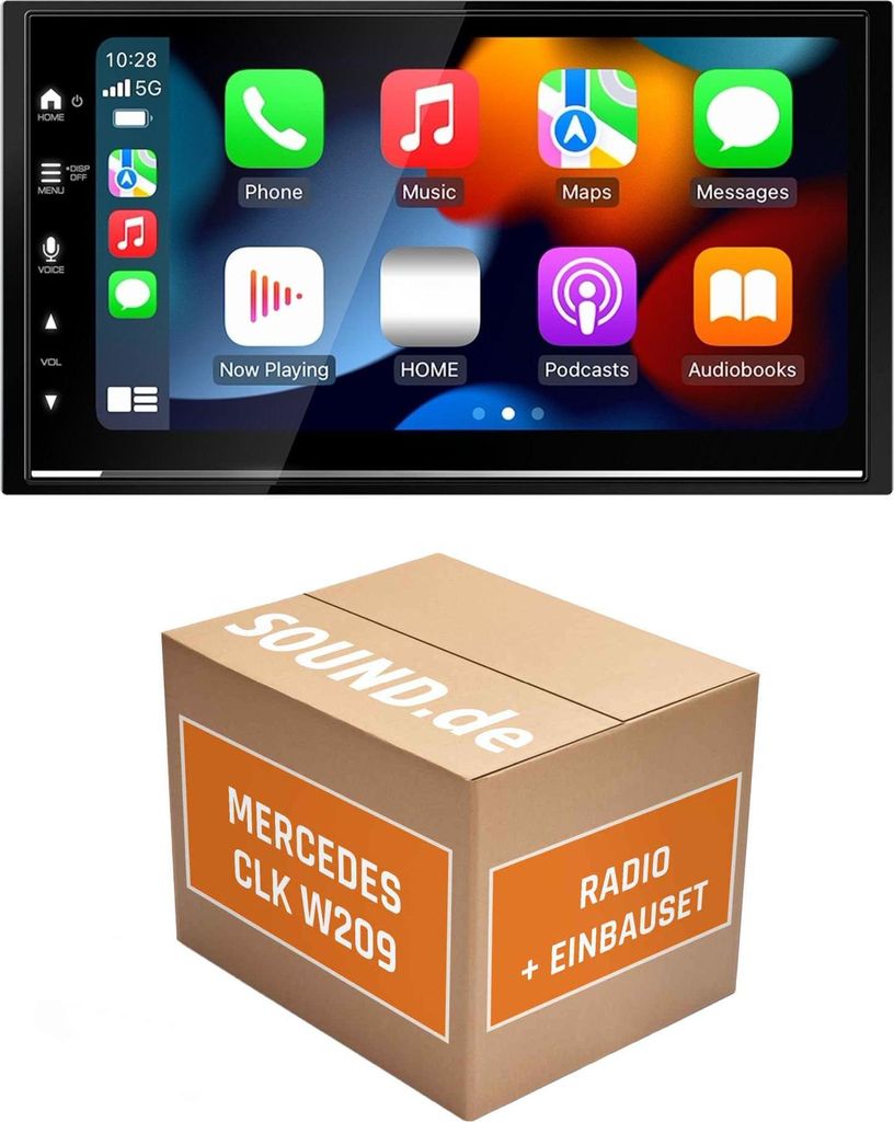 Autoradio Einbaupaket Kenwood DMX7722DABS passend für Mercedes CLK W209 mit Harman Kardon System | (Wireless) Apple CarPlay (Wireless) Android Auto