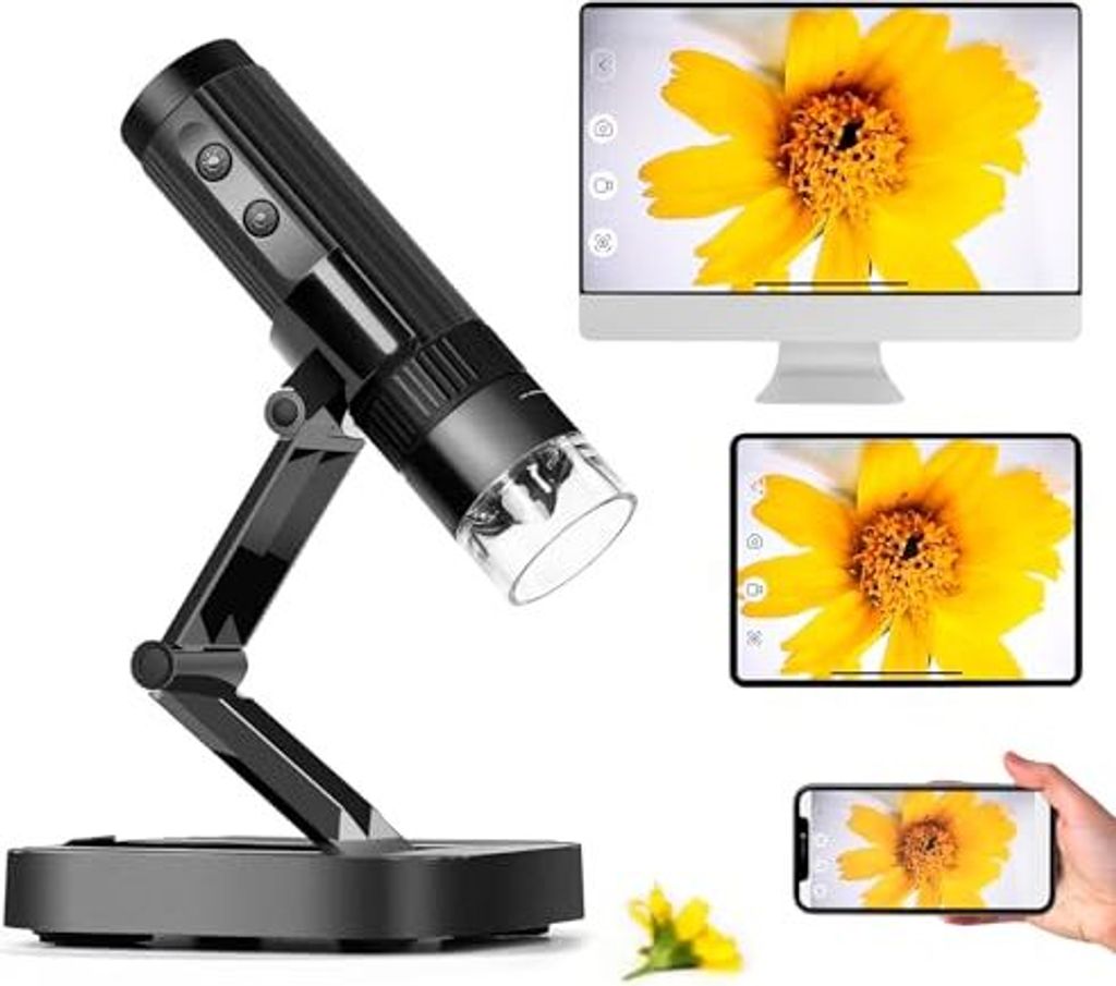USB-digitales Mikroskop, Matatastudio M2C WiFi Wireless Microskop 50x-1000x Tragbarer Handheld 1080p HD-Kamera, einstellbarer Ständer, LED, Pocket...