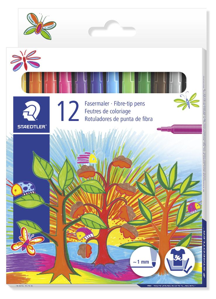 STAEDTLER 325 Fasermaler Etui mit 12 Farben Produktbild 