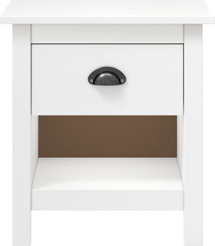 Möbel 2er Set Nachttisch Modernes - Nightstand/Nachtschrank für Schlafzimmer - Hill 46x35x49,5 cm Massivholz Kiefer Top1532327