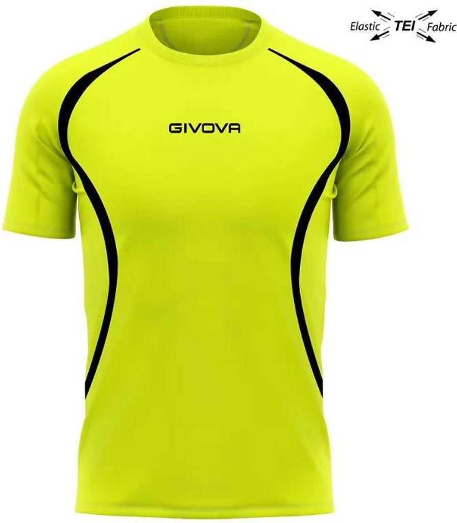 Laufshirt Uni Givova Running Fluo Gelb-Schwarz Gelb/Schwarz