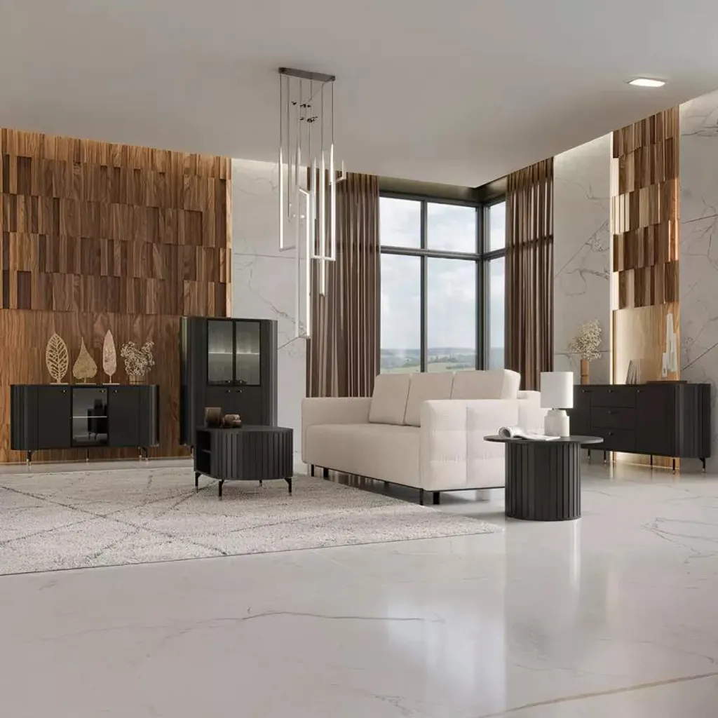 Table d'appoint ronde APEX noire : la solution gain de place design