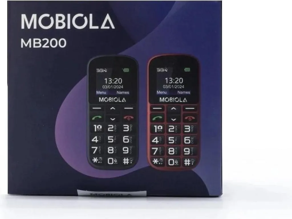 Mobiola MB200 Noir - Fini les Difficultés avec ce Mobile Facile à Utiliser