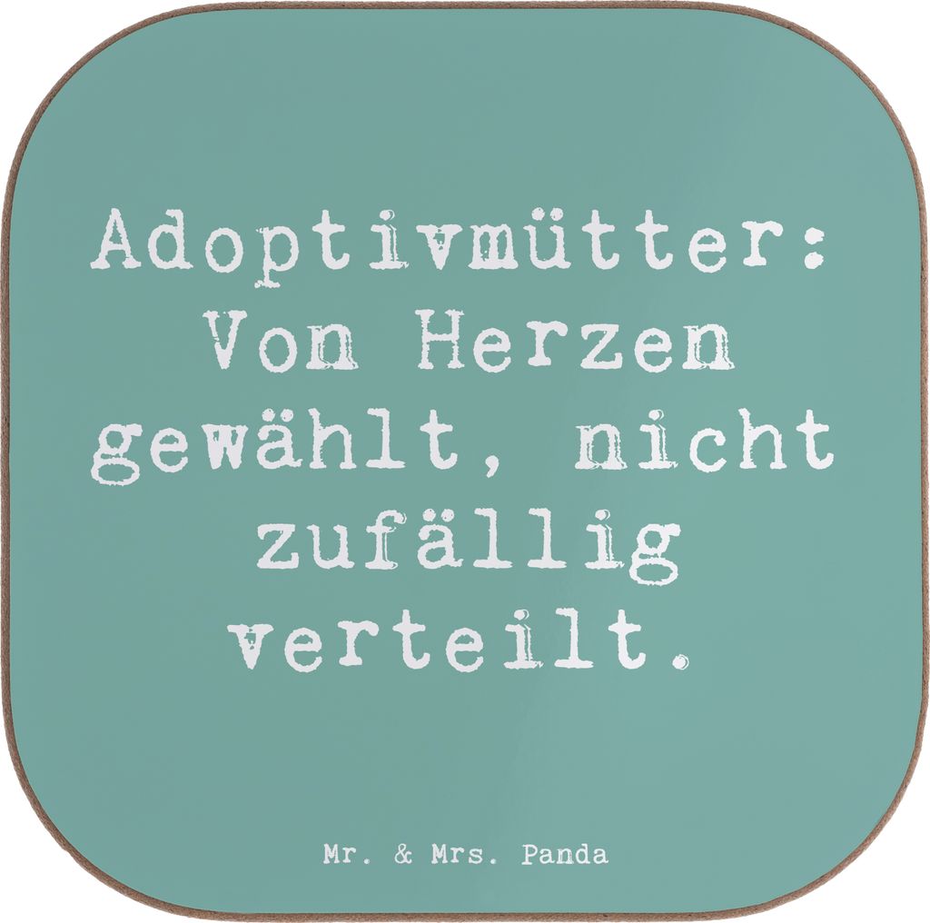 Mr. & Mrs. Panda Tischschoner Spruch Adoptivmutter Liebe - Meeresbrise - Geschenk, Design Untersetzer, Mutterschaft, für Gläser, Adoption, Coaste...