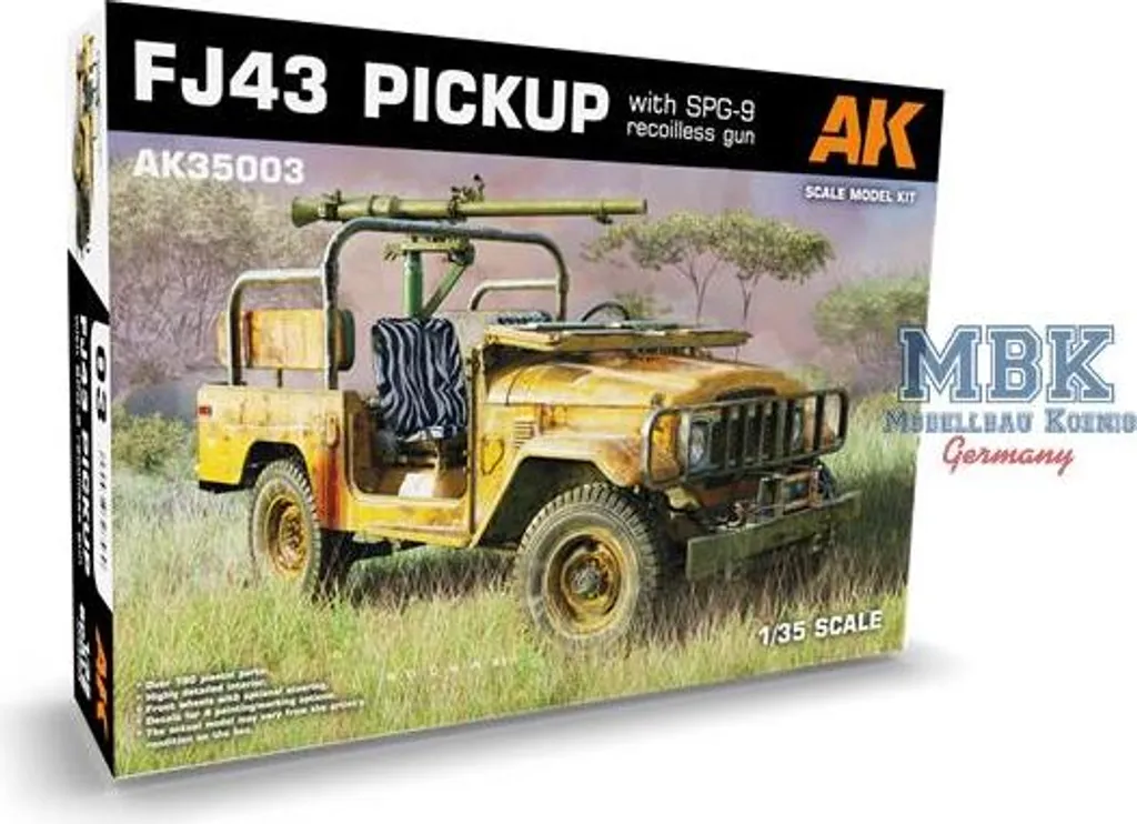 Kit Maquette FJ43 Pickup Canon SPG-9 Montage Facilité AK-35003