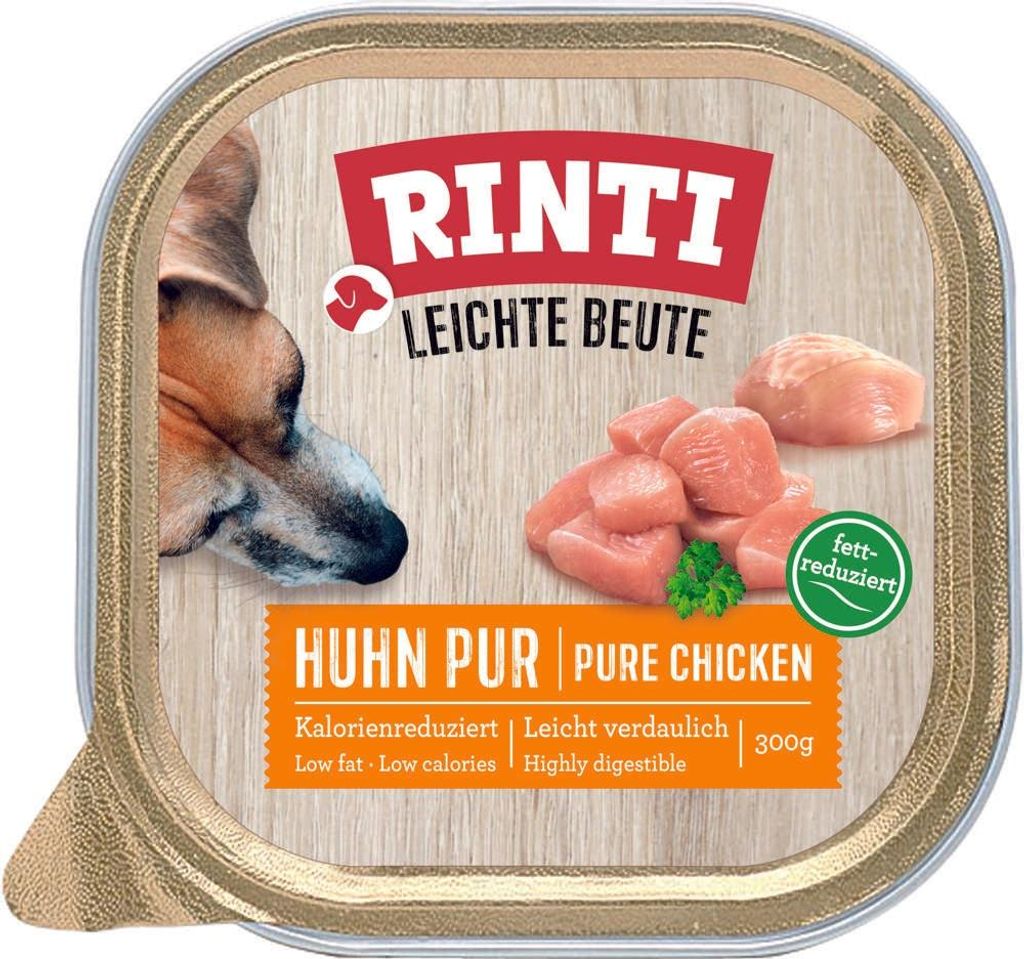 Rinti Leichte Beute Huhn Pur – fettarmes Nassfutter Schale Produktbild 