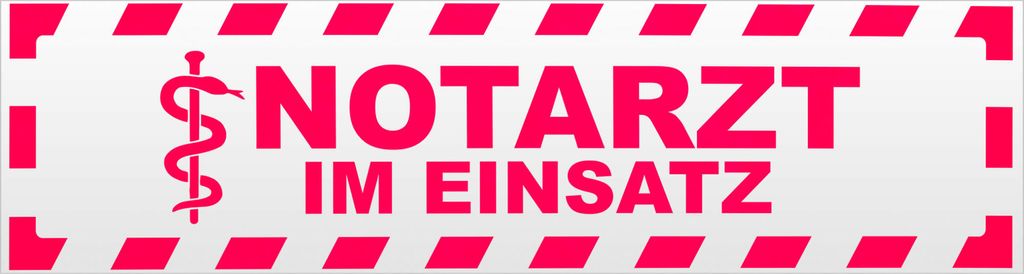 Kiwistar Notarzt im Einsatz gestreift Magnetschild Schild magnetisch - 20cm Neonpink - Magnetfolie für Auto PKW Kfz