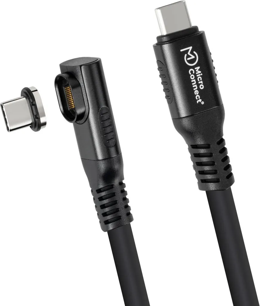 Câble MicroConnect Premium Angled USB4 Liquid noir haute performance 1m
