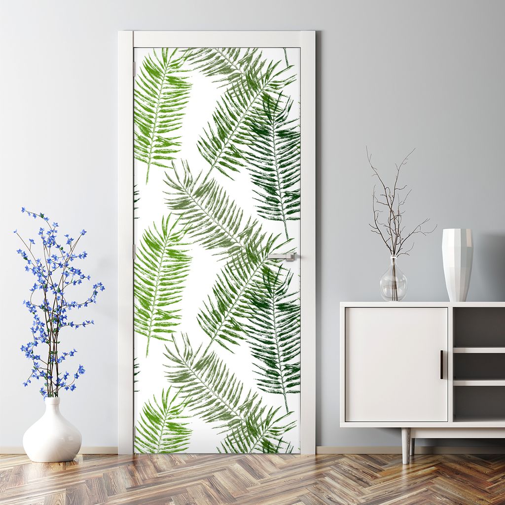 Dekorative Klebefolie selbstklebend Tapete Türposter Palmblätter Exotisch 85 x 200 cm