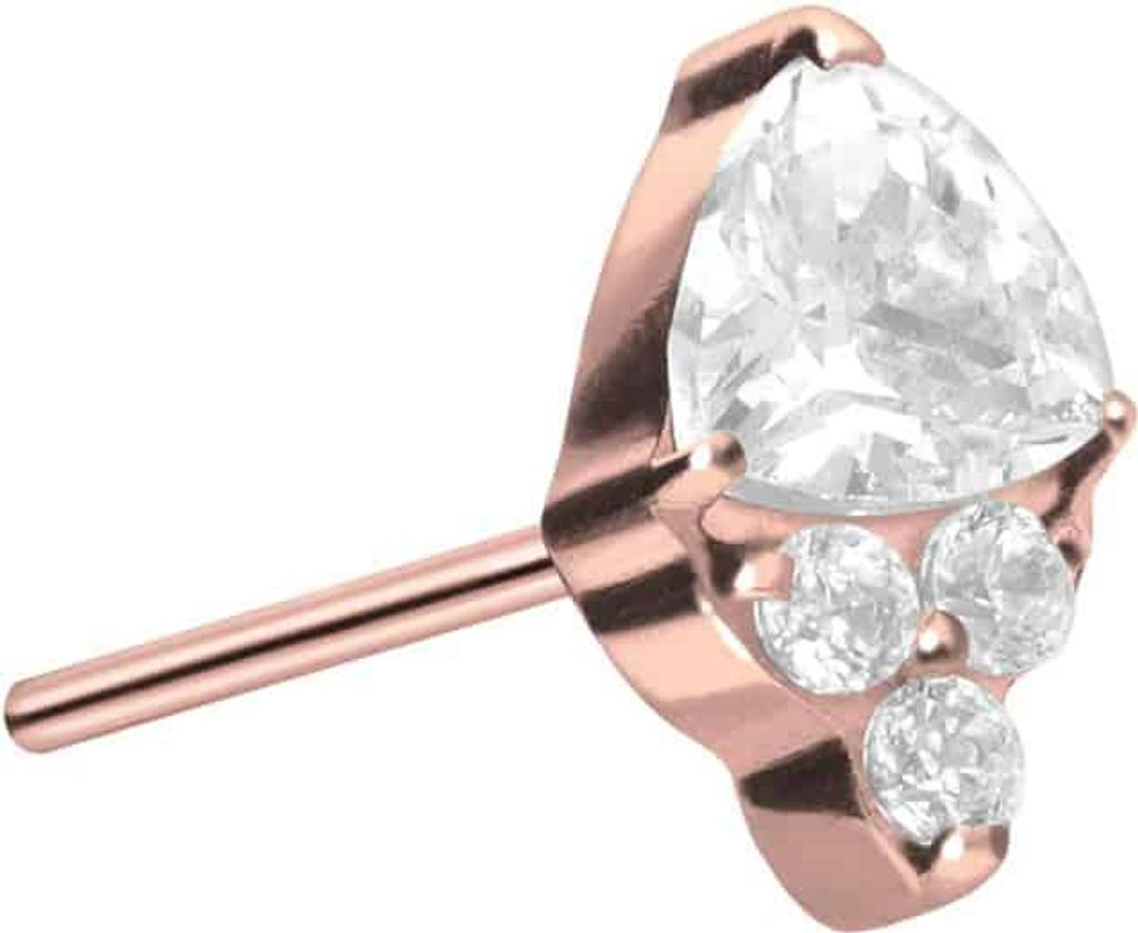 Piercing-Zubehör Titan Aufsatz mit Push Pin EINGEFASSTE KRISTALLE