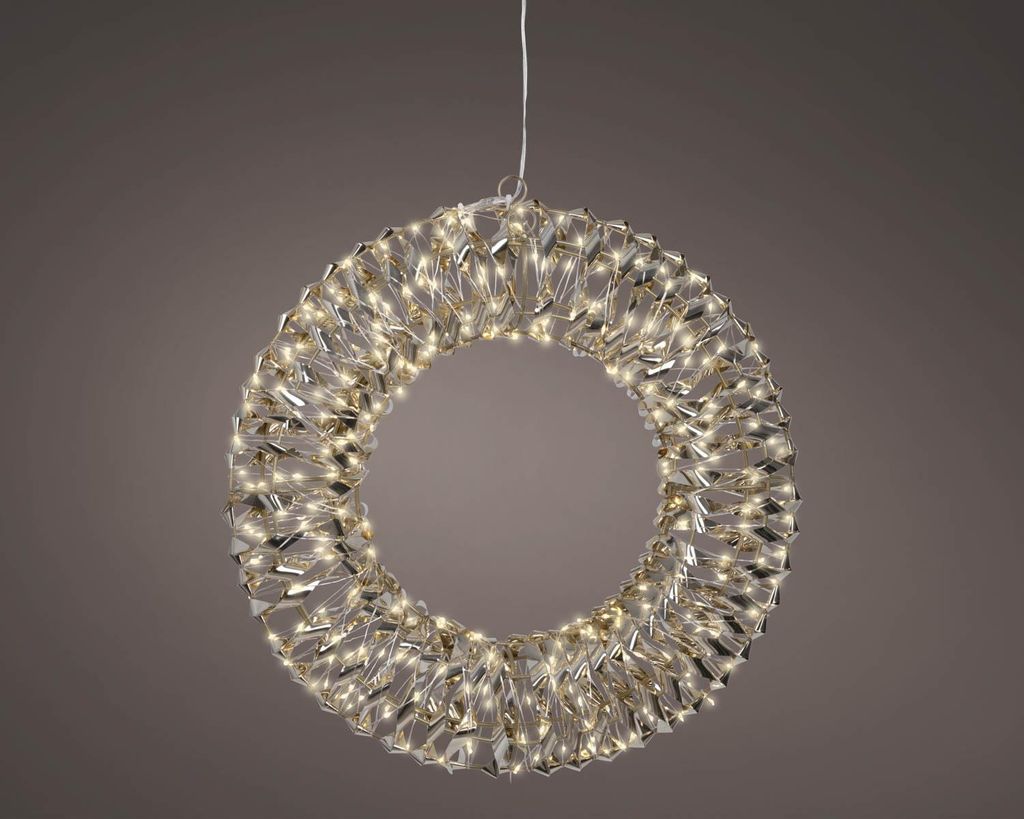 Lumineo LED Kranz mit Timer Kunststoff Ø 38 cm warmweiß Produktbild 