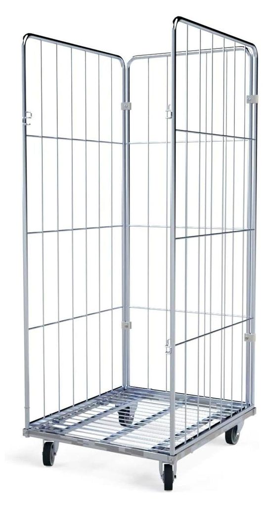 Wäschewagen 720x810x1800 mm 3-seitig mit Stahlboden