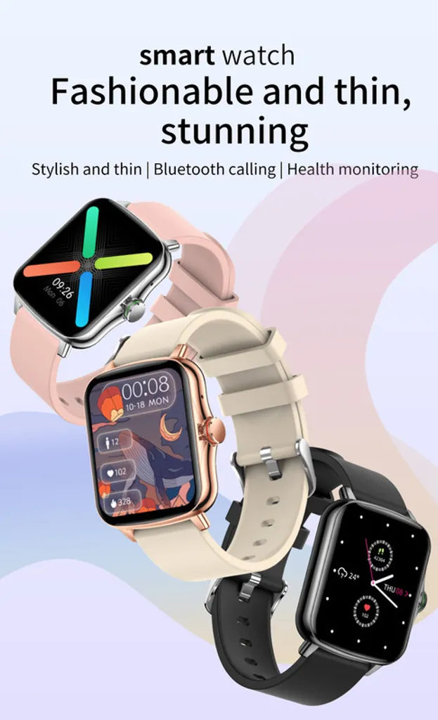 Montre Connectée TK22 Rose : Ne Manquez Plus Aucun Appel ni Message Important