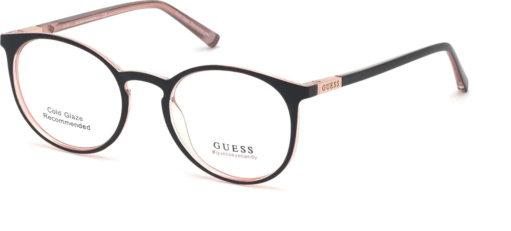 Monture optique Guess GU3045 001 rectangulaire noire en acétate 50mm