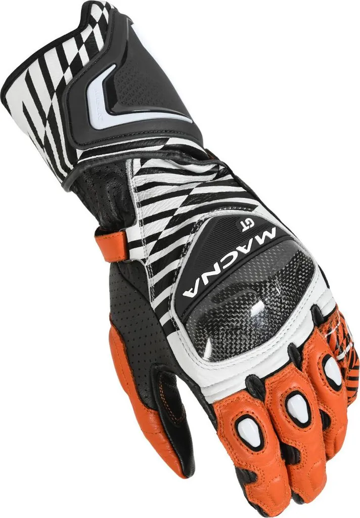 Gants de moto été Macna GT ventilés Noir et Orange - Taille XL Homme