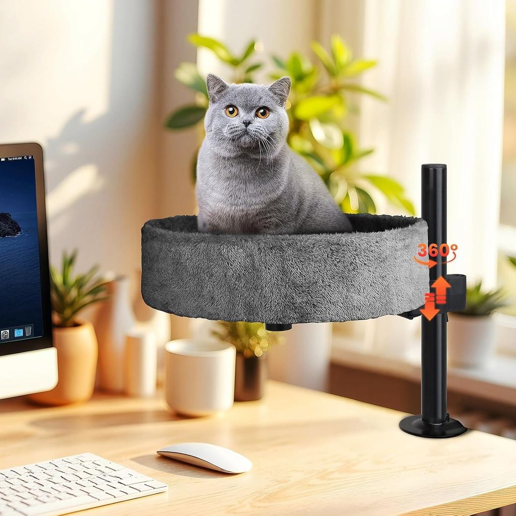 Katzenbett für Schreibtisch - Kein Bohren 360°Drehung Produktbild 