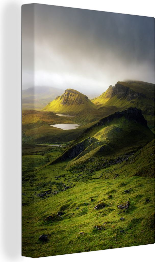 OneMillionCanvasses - Leinwandbilder - 90x140 cm, Grüne Berge in einer schottischen Landschaft, Wandbilder Kunstdruck Wanddekoration - Wandschmu...