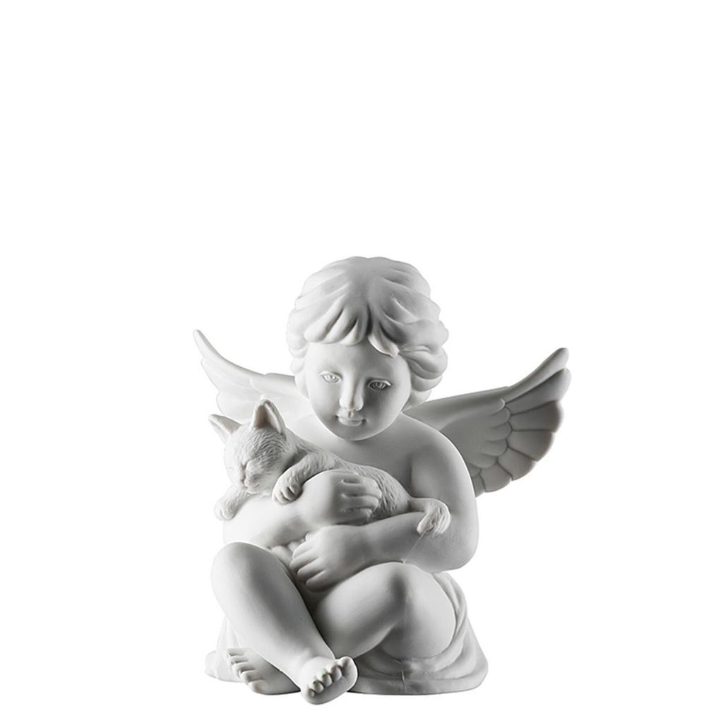 Rosenthal Engel mit Katze Engel mittel Weiss matt Immagine del prodotto 