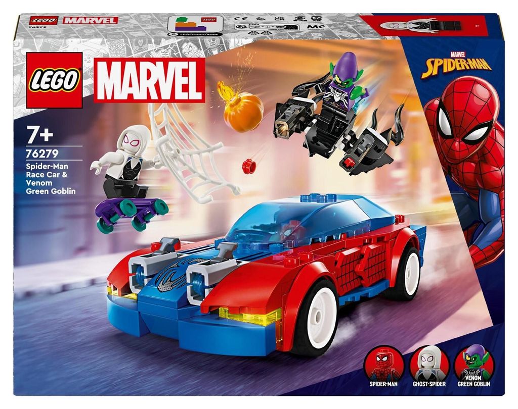 LEGO Marvel Auto da corsa Spider-Man e Goblin Verde Venom - Immagine del prodotto 