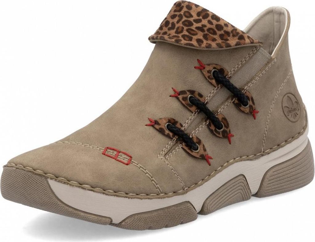 Rieker Damen Stiefelette sportlich mit Leopardenmuster Produktbild 