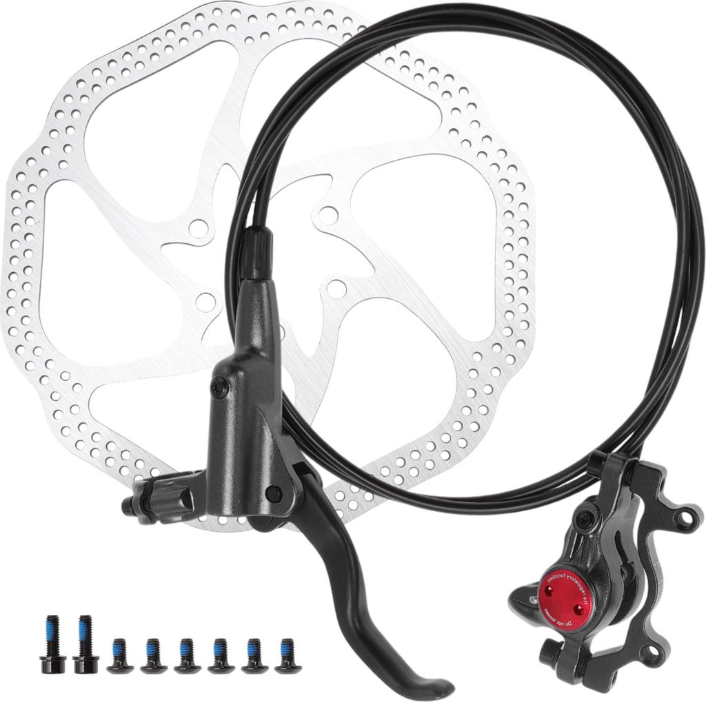 1 Satz Fahrrad Scheibenbremsen Kit Hinterer Linker Bremshebel 160mm Scheibe Fahrrad Scheibenbremszange 1450mm Bremskabel Für Rennrad MTB Schwarz