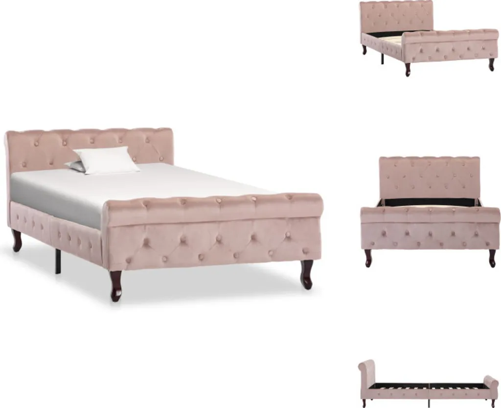 Lit 100x200 Rose en Velours pour Chambre d'Adulte ou d'Ado Chic