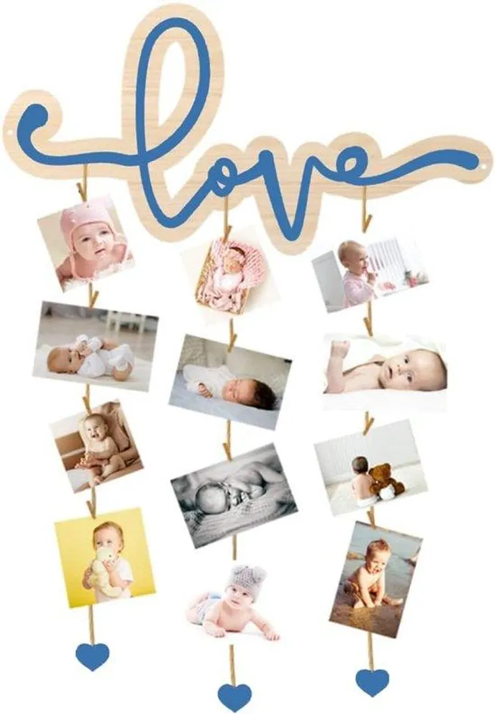 Cadre photo noir personnalisable en bois avec crochets muraux inclus
