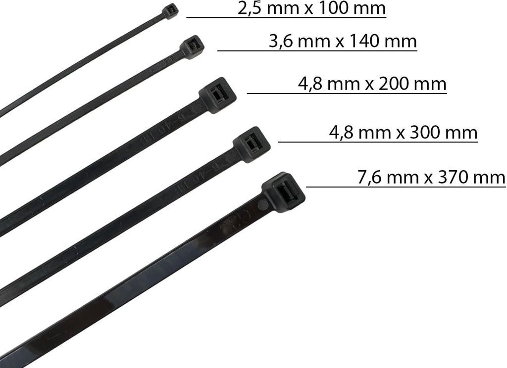 Kabelbinder 50 Stück – Schwarz, 8,0 Mm Breit, 500 Mm Lang, Aus Nylon, Für Garten, Haushalt & Elektro