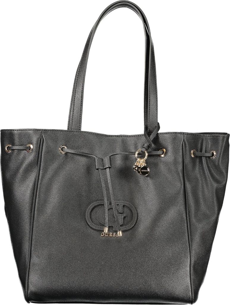 Elegante Damenhandtasche in Schwarz mit Kontrastdetails und Produktbild 