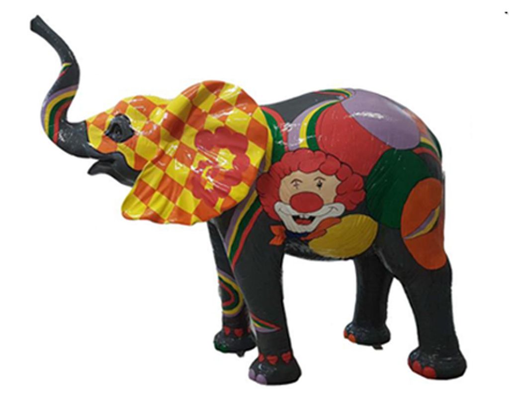 Design Statuen Bunte Figur Bemalte Statue Elefant Skulptur Deko Garten 160x160cm