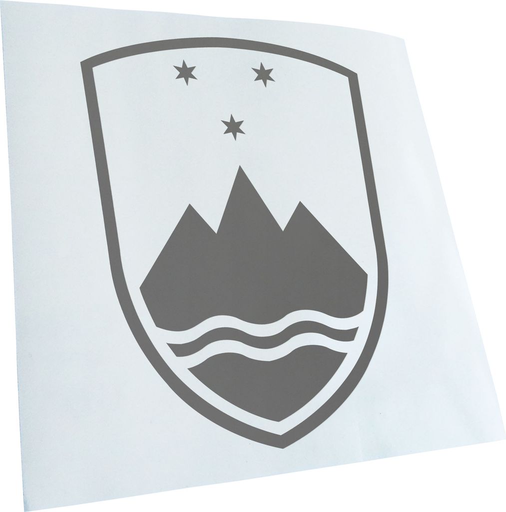 Kiwistar - Autoaufkleber - Slowenien Wappen - grau - 40x30cm - Aufkleber für Auto, Laptop, Fahrrad, LKW, Motorrad mehrfarbig JDM Decal Racing