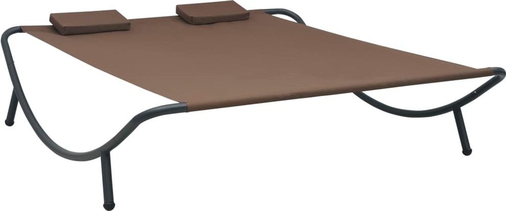 The Living Store Outdoor-Loungebett Stoff Braun
