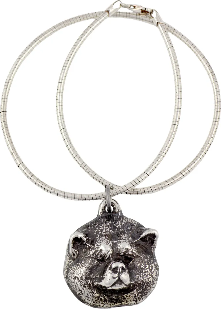 Collier Akita Inu Art-Dog avec pendentif chien en argent de haute qualité