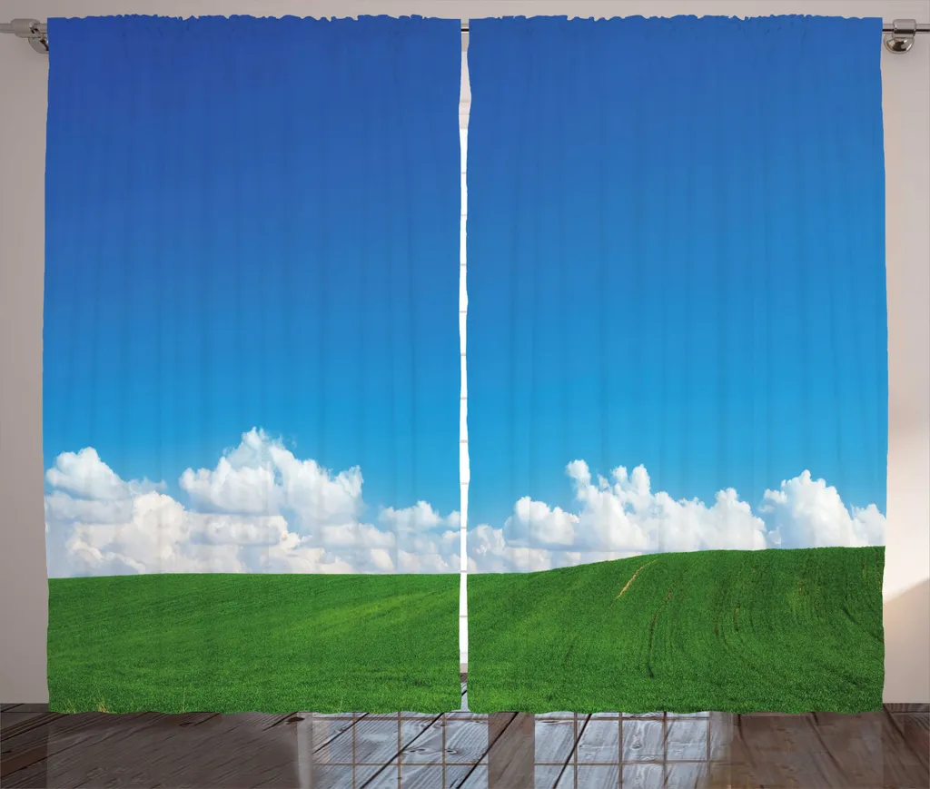 Rideau pour chambre à coucher thème ciel nuageux, grand format 280x225
