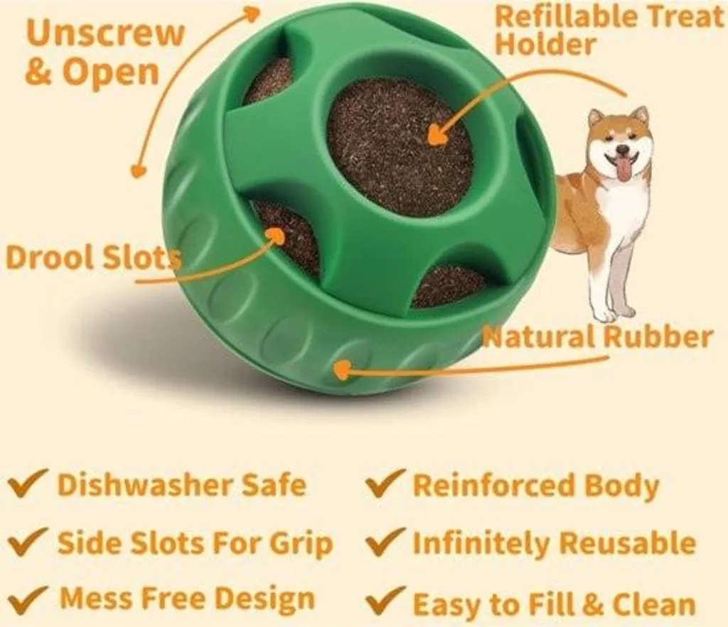Jouet interactif pour chiens et balle rechargeable garnissable