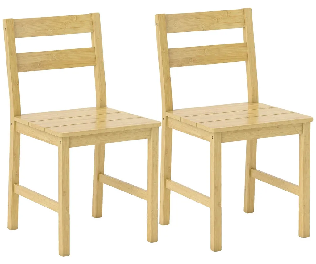 Chaises de repas en bois de bambou - Idéal pour véranda et appartement