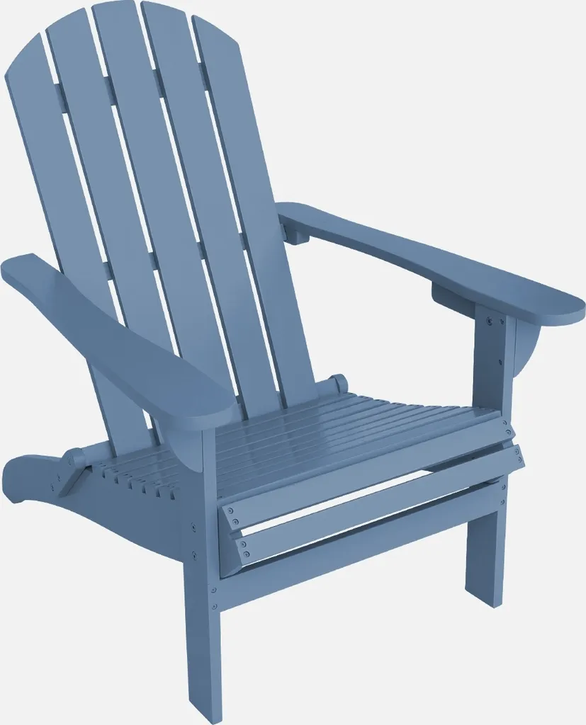 Poltrona Design Acacia Blu con Braccioli - Moderno Outdoor Living