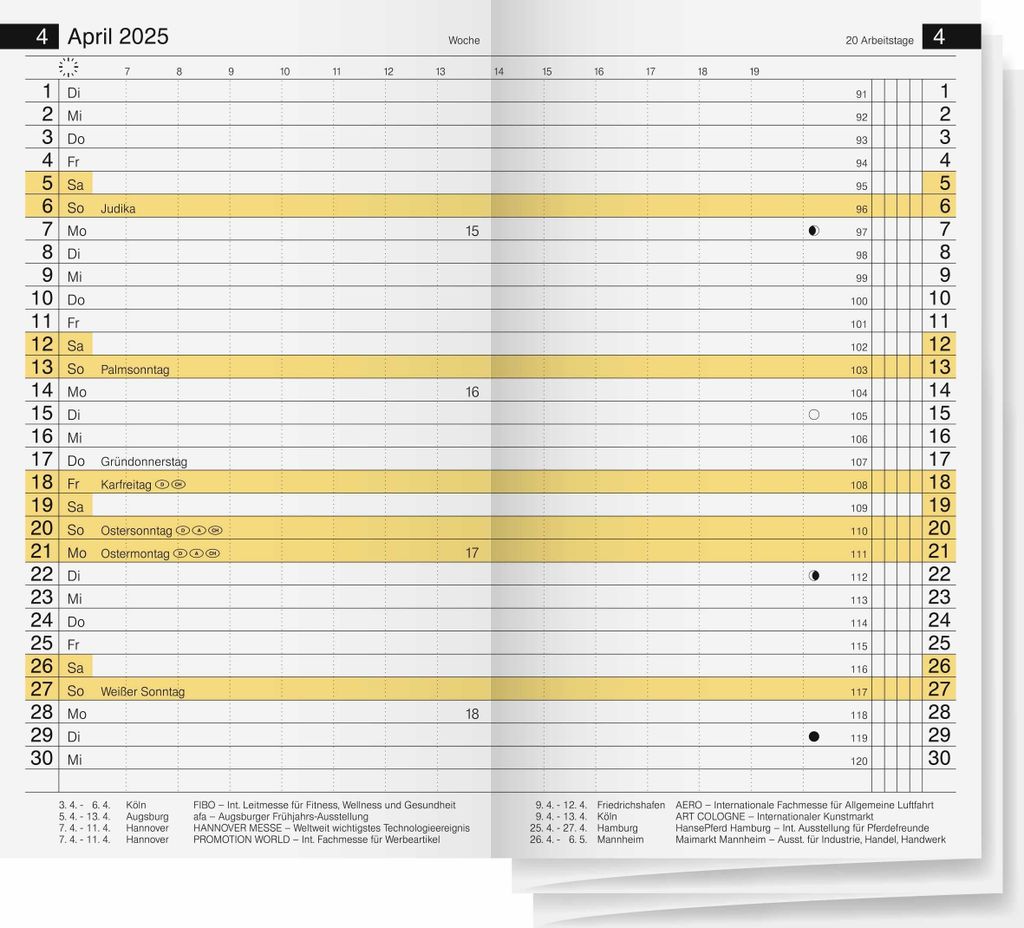rido idé Kalender-Einlage für "Miniplaner d15" 2025 Produktbild 