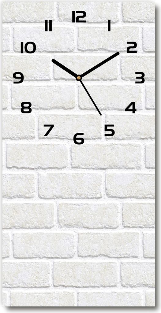 Wanduhr aus Glas – 30x60 cm - Glasbild - Glasuhr - Gehärtetes Glas -Backsteinmauer
