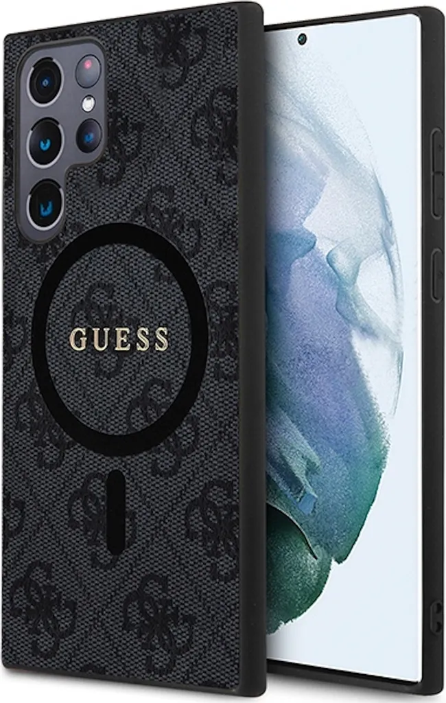 Guess S24 Ultra S928 Custodia MagSafe 4G Collection Pelle Logo Metallo