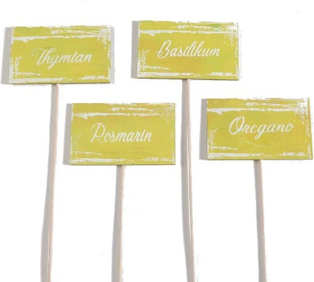 Kräuterstecker Holz I 4 Stück I Stecker Küchenkräuter I Rosmarin Basilikum ... - 0,64 € pro Stück