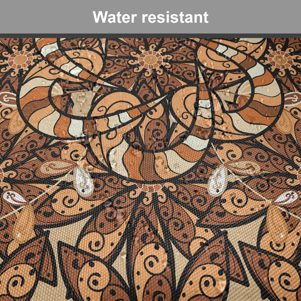 ABAKUHAUS imbottitura asiatica per sedie da sala da pranzo, spirali floreali, cuscino decorativo impermeabile con cinturini per sedie da cucina, 40 cm x 40 cm - confezione da 12, marrone chiaro, marrone chiaro, beige - 4