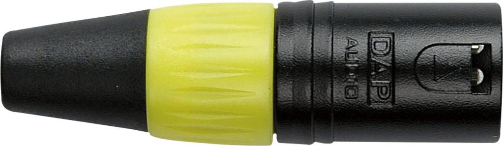 DAP XLR 3P Connector - male - black housing Gelbe Kappe