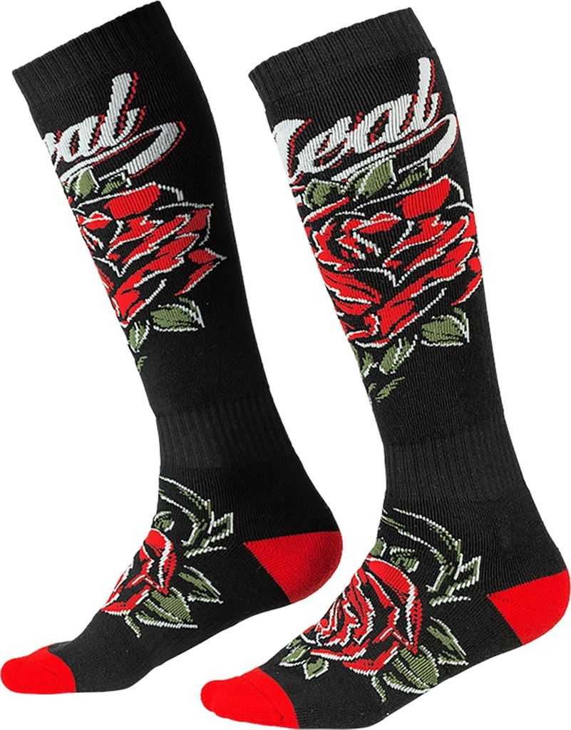 O'NEAL Unisex Socken Pro MX Roses, Schwarz Rot
