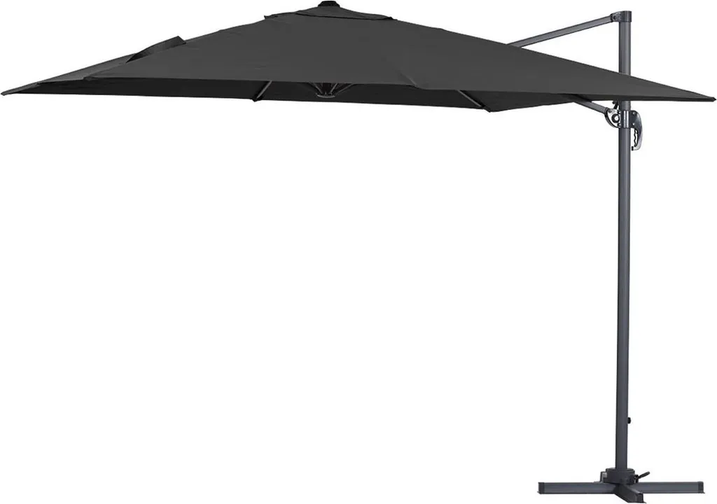 Parasol de jardin déporté 3x3m noir Sun 3 - Grand parasol excentré